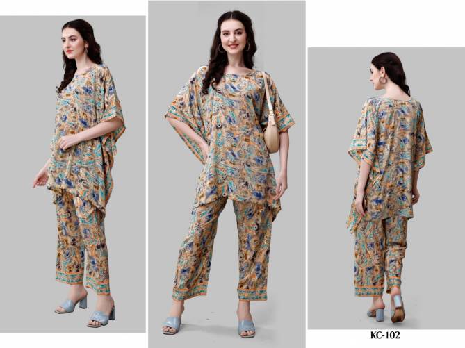 Jelite Kaftan Cord Set Vol 1 Printed Silk Western Clothing Suppliers In India

